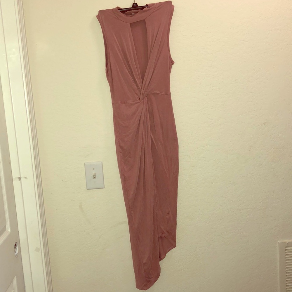 Open chest pink dress